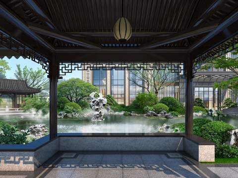 New Chinese Garden Landscape psd