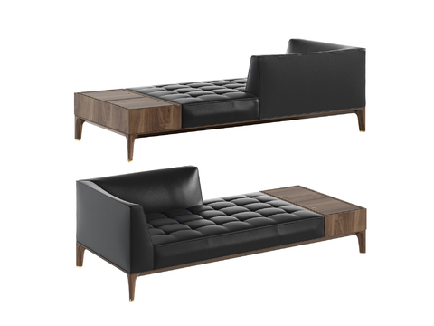 Modern Leather Chaise