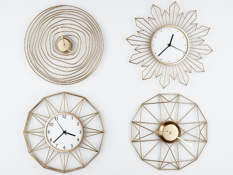 Modern metal clock wall clock