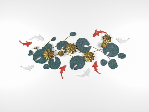 New Chinese Lotus Lotus Leaf Fish Wall Decoration