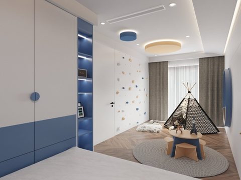 Nordic minimalist kids Bedroom free