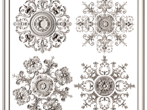 European-style Gypsum Carved Hornflower