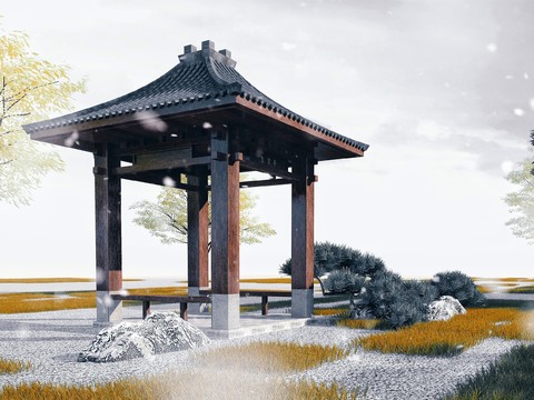 Neo-Chinese Style Garden Landscape Pavilion