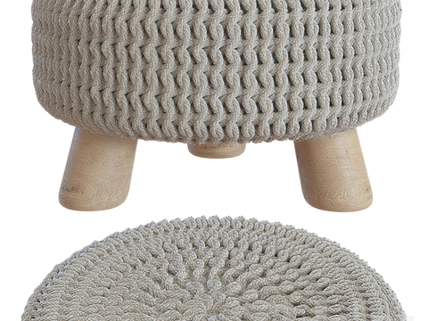 Modern Woven Rattan Ottoman