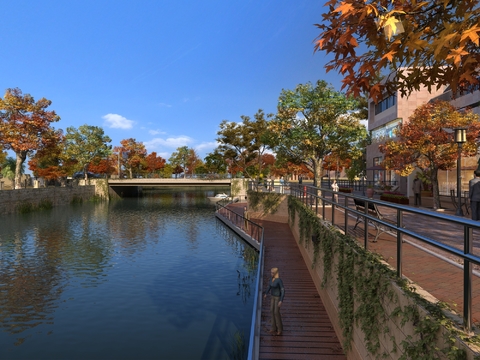 Modern Canal Landscape