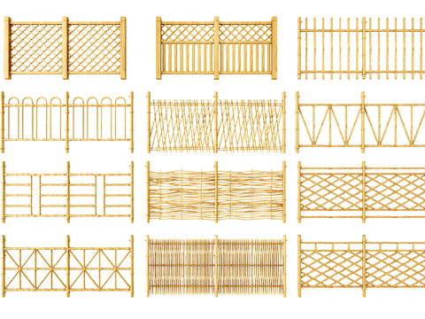 Modern bamboo fence fence combination