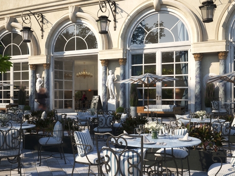 Outdoor Dining Area Modern Western Restaurant