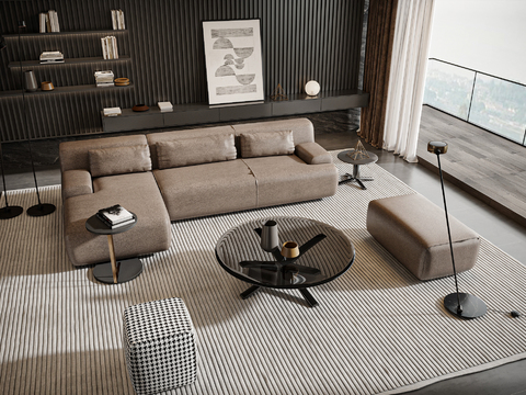 Meridiani fabric sofa coffee table combination