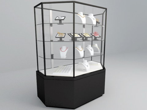 Modern Minimalist Metal Glass Jewelry Display Cabinet Free