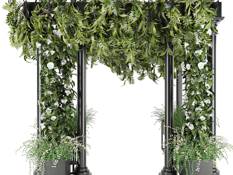 Modern Green Plant Vine Corridor Frame Component