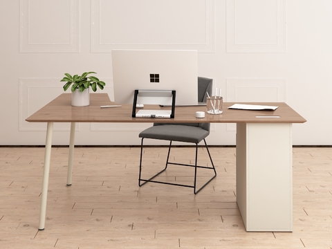 Modern minimalist office desk and chair combination