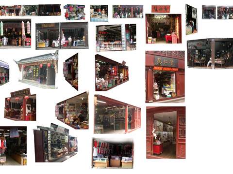 Chinese ancient street shop door psd