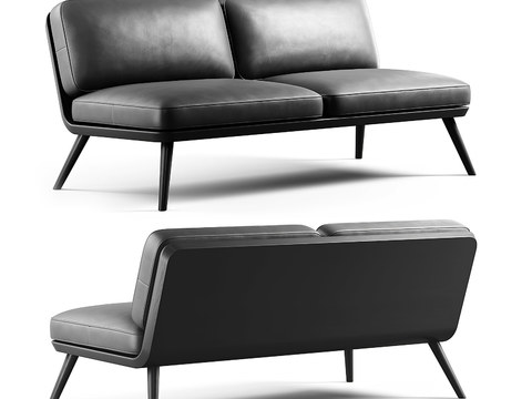 pertica modern black double sofa