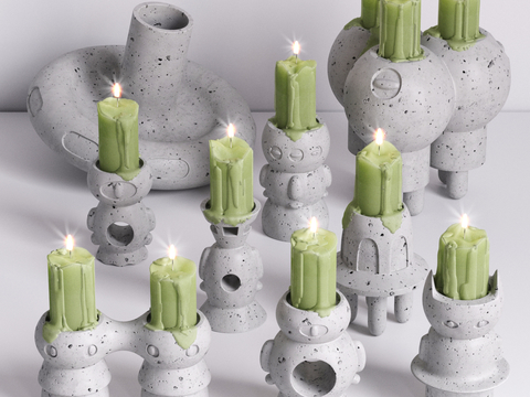 Modern creative cement candle candle lamp