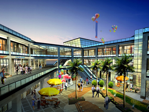 modern mall atrium psd