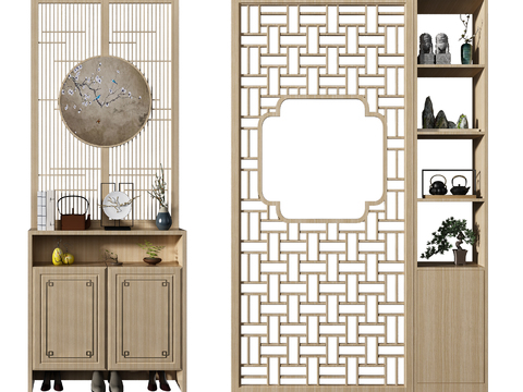 New Chinese-style Entrance Shoe Cabinet Partition