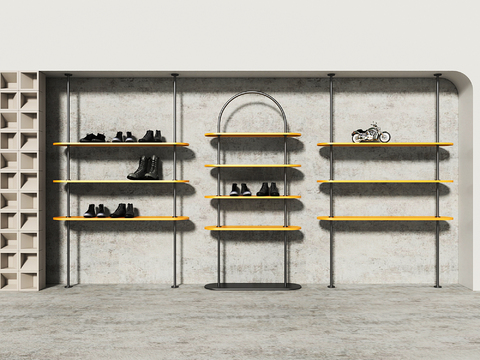 Modern Shoe Store Shoe Rack