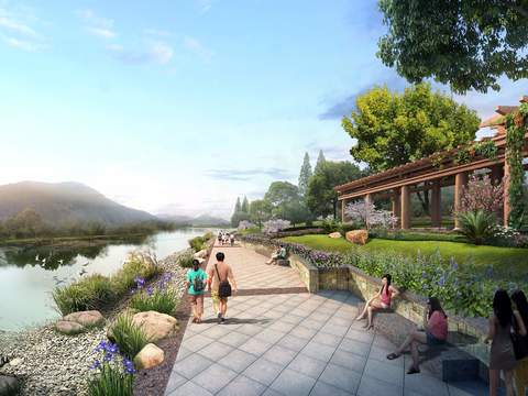 modern wetland park road landscape psd