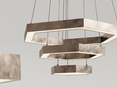 Modern Metal Polygon Office Chandelier