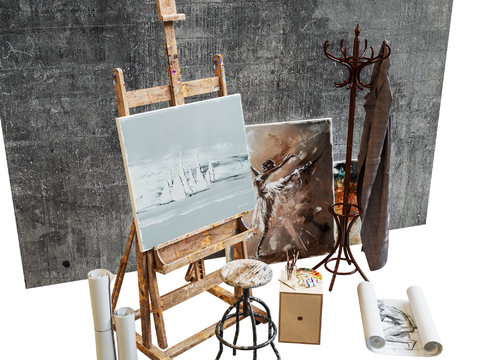 Modern easel painting set