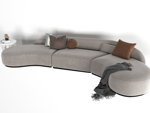 Modern fabric curved sofa free