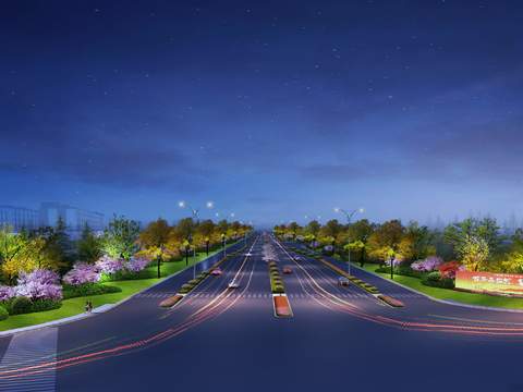 city road highway night scene psd