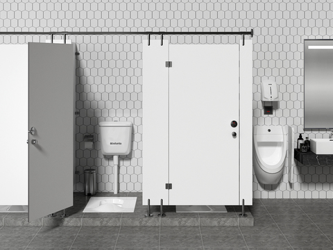 Modern public toilet partition