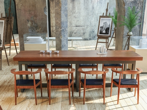 Chinese-style Solid Wood Conference Tables and Chairs