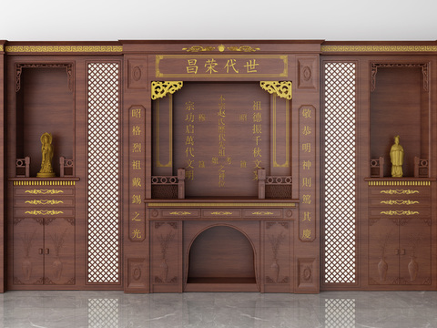 Chinese solid wood shrine