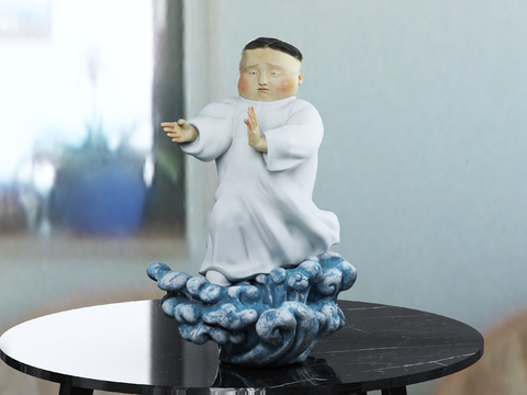 Ji Ai Design New Chinese Funny Kung Fu Sculpture