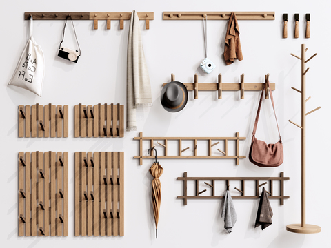 Modern wall-mounted clothes hook coat rack