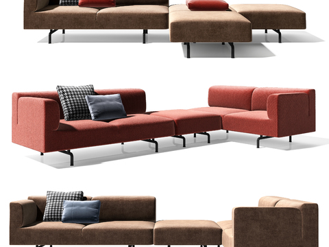 Cassina flannel corner sofa