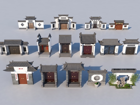 New Chinese-style Courtyard Gate Building Components