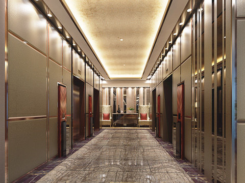 Modern Hotel Elevator Hall