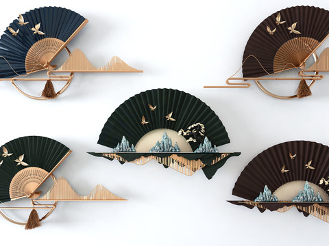 New Chinese Fan-shaped Mountain Wall Decorations Pendant