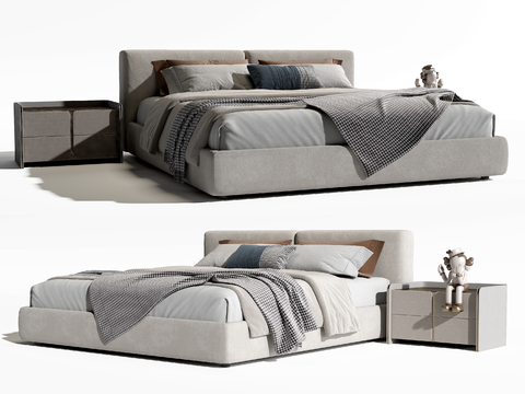 Meridiani modern fabric double bed