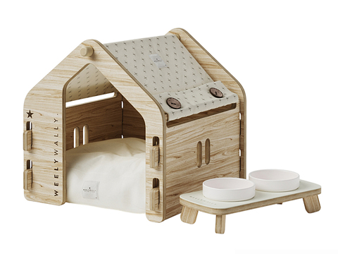 Modern solid wood cat house dog house