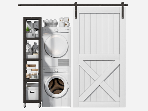 modern bathroom cabinet washing machine barn door