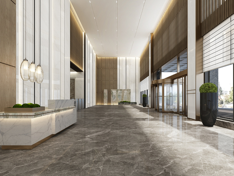 New Chinese Hotel Front Desk Hall