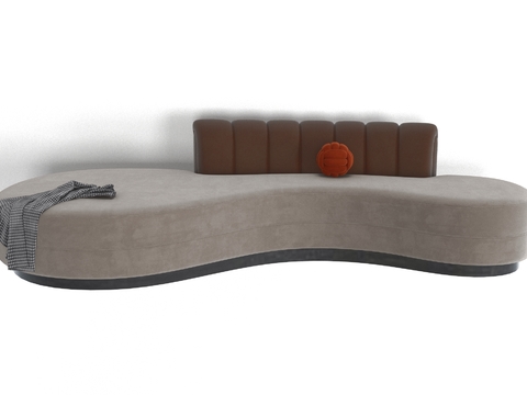 Modern fabric curved sofa free