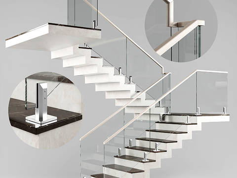 Modern glass staircase