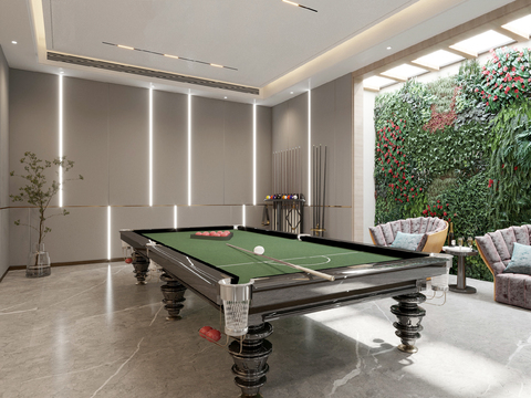 Modern underground billiard room