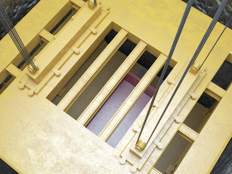 Modern elevator shaft