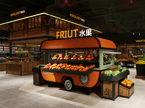 Industrial wind supermarket fruit area