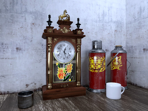 Chinese Classical Mix and Match Solid Wood Clock Ornaments