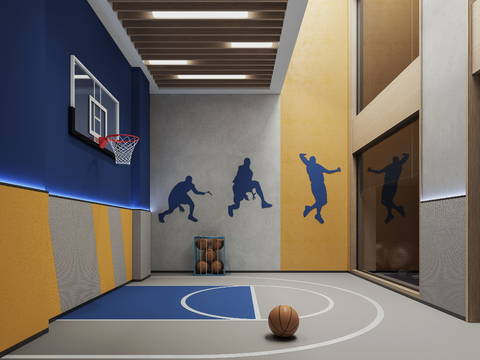 modern basketball court