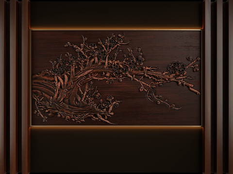 New Chinese-style plum blossom relief Wall