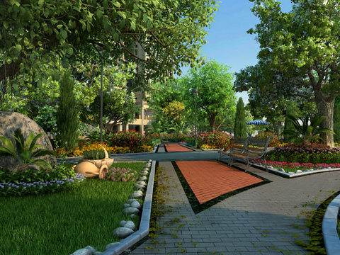 Modern residential landscape