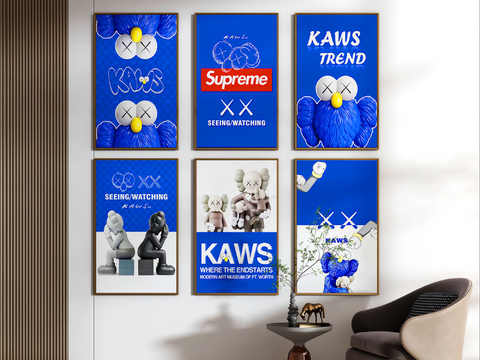 Modern KAWS Decorative Painting