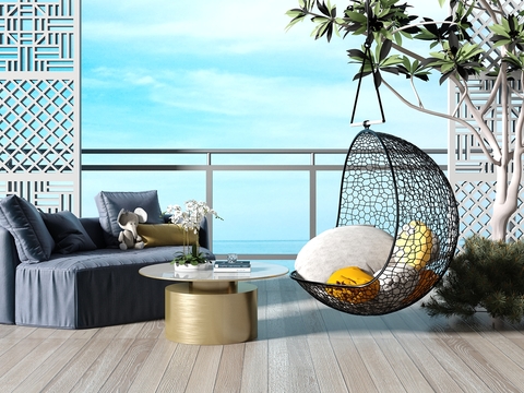 Modern Outdoor Leisure Sofa Hanging Chair Corner Combination